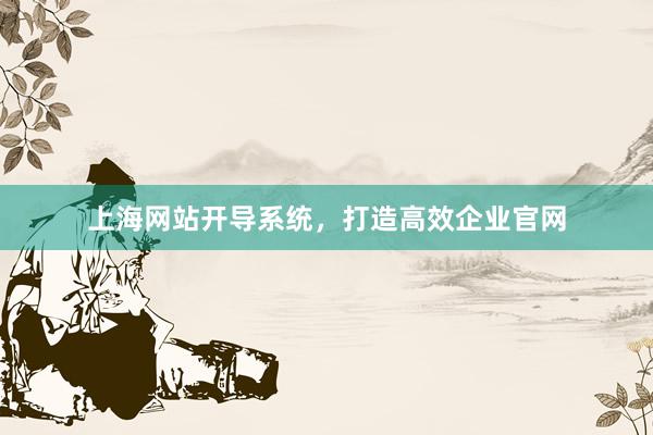 上海网站开导系统，打造高效企业官网